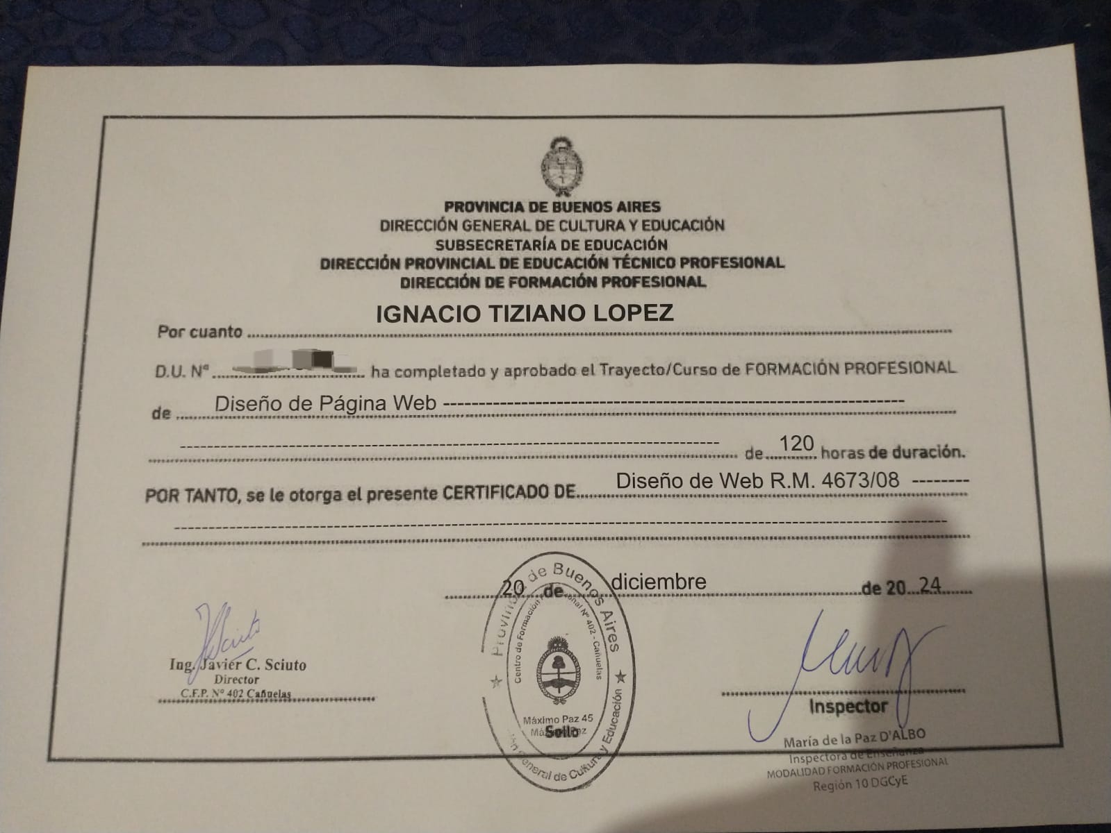 Certificado de diseño de páginas web